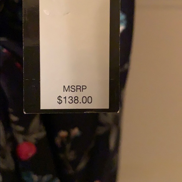 NWT Tahari Beautiful Navy Blue Floral Dress - Picture 7 of 8